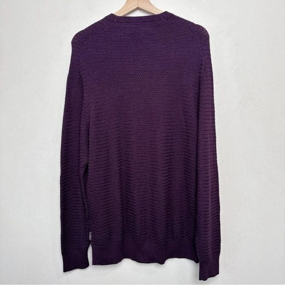 Ben  Sherman Mens Large Crew Neck Textured Cotton Purple Pullover - Picture 14 of 14